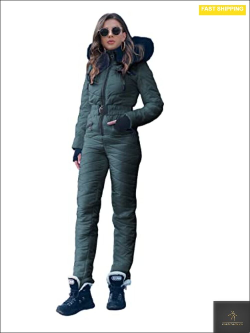 Women's One Piece Ski Suit Winter Snowsuit Waterproof Down Jacket
